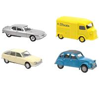 OPO 10 - Set of 4 Miniature cars compatible with Citroën 2CV, SM, GS, Type H scale 1:64 3 inches 7.5cm Norev - L3IN5