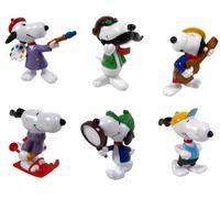 OPO 10 - Set of 6 Snoopy figurines 6cms, painter + guitarist + skier + detective + aviator + athlete / LSN1