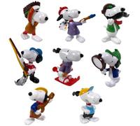 OPO 10 - Set of 8 figurines 6cms, painter + guitarist + skier + detective + aviator + athlete + fisherman + Indian / LSN2
