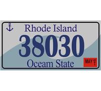 OPO 10 USA car license plate - metal replica 30x15 cm: Rhode Island (C41)