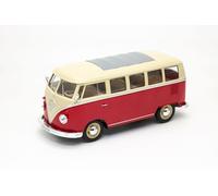 OPO 10 - Welly 1/24 scale model car, compatible with Volkswagen T1 BUS 1963 two-tone cream and red - VW - 22095-Red