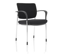 OPO Brunswick Deluxe Visitor Chair Bespoke | Black Fabric Back Chrome Frame Bespoke Colour Seat Maringa Teal Stylish Wave Shaped Armrests Fabric Chrome