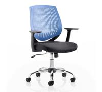 OPO Dura Operator Office Chair with Fixed Nylon Armrest | Operator Swivel Chair with Single Lever Lock and Tilt Mechanism | Chrome Gas Lift and 5 Star Base Blue Black