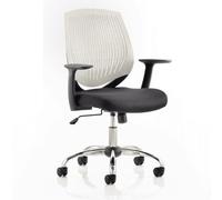 OPO Dura Operator Office Chair with Fixed Nylon Armrest | Operator Swivel Chair with Single Lever Lock and Tilt Mechanism | Chrome Gas Lift and 5 Star Base White Black