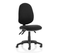 OPO Eclipse Plus III Operator Chair | Mid Back Swivel Office Chair with Optional Armrest | Triple Lever Mechanism | Backrest Angle Adjustment None Matching Bespoke Colour Black Fabric