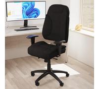 OPO Galaxy Operator Chair with Arms | Operator Boardroom Chair with High Back Ergonomic Seat | Triple Lever Independent seat and backrest tilt Mechanism | Matching 5 Star Base and Arms Black Fabric