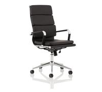 OPO Hawkes Executive Office Chair Black Bonded Leather with Arms | Executive Swivel Chair with High Back Large Seat and Tilt Mechanism | Adjustable Computer Chair Black Leather