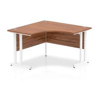 OPO Impulse Freestanding 1200mm Rectangular Corner Table Cantilever Leg | Sturdy Build Weather & Heat Resistant Melamine Finish Meeting Table Walnut White