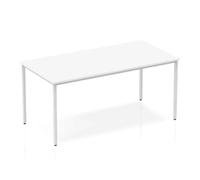 OPO Impulse Freestanding 1200mm Straight Boardroom Table Attractive Box Frame Legs | Sturdy Build Weather & Heat Resistant Melamine Finish Rectangular Table White 1600