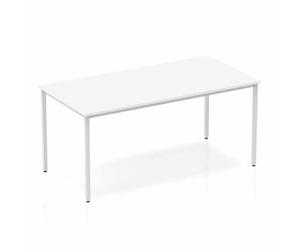 OPO Impulse Freestanding 1200mm Straight Boardroom Table Attractive Box Frame Legs | Sturdy Build Weather & Heat Resistant Melamine Finish Rectangular Table White 1600