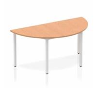 OPO Impulse Freestanding 1600mm Semi-Circle Table Box Frame Leg | Sturdy Build Weather & Heat Resistant Melamine Finish Meeting Table Oak 1600
