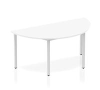 OPO Impulse Freestanding 1600mm Semi-Circle Table Box Frame Leg | Sturdy Build Weather & Heat Resistant Melamine Finish Meeting Table White 1600