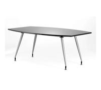 OPO Impulse Freestanding 1800/2400mm High Gloss Writable Rectangular Boardroom Table Cantilever Leg | Sturdy Build Weather & Heat Resistant Melamine Finish Meeting Table Black 1800