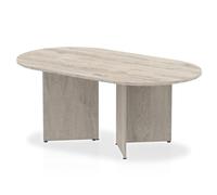 OPO Impulse Freestanding 1800/2400mm Rectangular Boardroom Table Distinctive Arrowhead Legs | Sturdy Build Weather & Heat Resistant Melamine Finish Table Grey Oak 1800