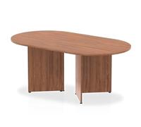 OPO Impulse Freestanding 1800/2400mm Rectangular Boardroom Table Distinctive Arrowhead Legs | Sturdy Build Weather & Heat Resistant Melamine Finish Table Walnut 1800