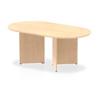 OPO Impulse Freestanding 1800/2400mm Rectangular Boardroom Table Distinctive Arrowhead Legs | Sturdy Build Weather & Heat Resistant Melamine Finish Table Maple 1800