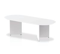 OPO Impulse Freestanding 1800/2400mm Rectangular Boardroom Table Distinctive Arrowhead Legs | Sturdy Build Weather & Heat Resistant Melamine Finish Table White 2400