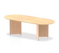 OPO Impulse Freestanding 1800/2400mm Rectangular Boardroom Table Distinctive Arrowhead Legs | Sturdy Build Weather & Heat Resistant Melamine Finish Table Maple 2400