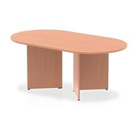 OPO Impulse Freestanding 1800/2400mm Rectangular Boardroom Table Distinctive Arrowhead Legs | Sturdy Build Weather & Heat Resistant Melamine Finish Table Beech 1800