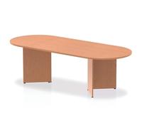 OPO Impulse Freestanding 1800/2400mm Rectangular Boardroom Table Distinctive Arrowhead Legs | Sturdy Build Weather & Heat Resistant Melamine Finish Table Oak 2400