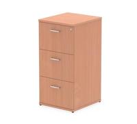 OPO Impulse Freestanding 2/3/4 Drawer Storage Contract Filing Cabinet with Anti-Tilt Mechanism & Lockable Office | Heat Resistant Beech Melamine Finish Beech 3 Drawer