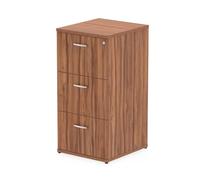 OPO Impulse Freestanding 2/3/4 Drawer Storage Contract Filing Cabinet with Anti-Tilt Mechanism & Lockable Office | Heat Resistant Beech Melamine Finish Walnut 3 Drawer
