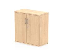 OPO Impulse Freestanding 800/1200/1600/2000mm Storage Cupboard Mechanism & Lockable Office Storage 2 Shelves | Heat Resistant Beech Melamine Finish Maple 800