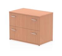 OPO Impulse Freestanding Storage Side Filer Mechanism & Lockable Office Storage 2 Drawers | Heat Resistant Beech Melamine Finish Beech