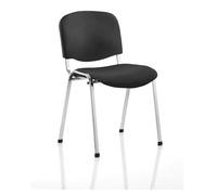 OPO ISO Stacking Chair Robust Frame Curved Backrest | Stackable up to 12 High Padded Seat Great Conference/Meeting Chair Black Fabric Black Fabric Chrome