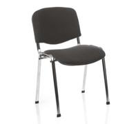 OPO ISO Stacking Chair Robust Frame Curved Backrest | Stackable up to 12 High Padded Seat Great Conference/Meeting Chair Charcoal Fabric Charcoal Fabric Chrome
