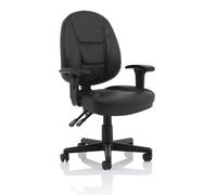 OPO Jackson Executive Office Chair Black Bonded Leather with Arms | Executive Swivel Chair with High Back Seat and Left Free Floating Mechanism | Adjustable Computer Chair with Height Adjustable Arms
