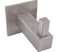 OPO MH.308055.20 Technik-Team Tikal Coat Hook with Plate 40 x 40 mm Height 44 mm Depth 55 mm Brushed Stainless Steel Silver