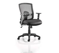 OPO Portland Operator Chair with Arms | Heavy Duty Operator Boardroom Chair with Mid Back Large Seat Tilt Mechanism and Height Adjustable Lumbar Support Black