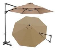 OPOLDBDMAC 10Ft 11.5ft Patio Umbrella Replacement Canopy For Cantilever Umbrella Round, 8 Ribs Market Umbrella Top Cover, Pool Parasol Offset Umbrella Canopy Top Only(Khaki,3m/10ft)