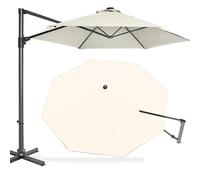 OPOLDBDMAC 10Ft 11.5ft Patio Umbrella Replacement Canopy For Cantilever Umbrella Round, 8 Ribs Market Umbrella Top Cover, Pool Parasol Offset Umbrella Canopy Top Only(Off-white,3m/10ft)