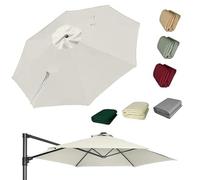 OPOLDBDMAC 11.5FT Patio Offset Umbrella Replacement Canopy 8 Rib Cantilever Parasol Cloth Waterproof Fabric Round Canopy For Garden, Lawn, Deck, Backyard Pool(Off-white,3m/10ft)