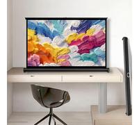 OPOLDBDMAC 50in Movies Screen With Stand, Portable Floor Standing Projection Screen Desktop Projector Screen Manual Retractable Tabletop Screen 16:9 HD 4K(30inch-4:3)