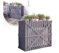 OPOLDBDMAC Air Conditioner Fence With Top Freestanding Outdoor Privacy Screens, Trash Can Screens AC Decorative Cover, Wooden Privacy Panels For Hiding Concealing Outside AC Unit(Gray,120*60*105cm)