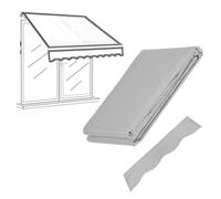 OPOLDBDMAC Awning Fabric Replacement For Window Or Door，Outdoor Patio Awning Replacement Fabric 13x8ft Sun Shade Cloth Uv Protection,Customizable Size(Silver,13x8.2ft (4mx2.5m))