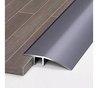 OPOLDBDMAC Floor Transition Strip 36inch Threshold Strip Aluminum Transition Edging Trim Black Threshold Ramp For Joining Floor Gaps Carpet Tiles(Grey)