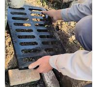 OPOLDBDMAC Heavy Duty Channel Grate Cast Iron Drain Grate Outdoor Trench Drain Covers, Metal Sewer Grate Rectangle Drainage Grate For Driveway, Concrete, Yard, Garage(20x12in/50x30cm)