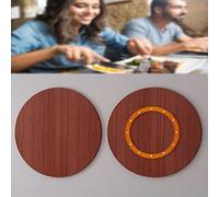 OPOLDBDMAC Large Turntable Wood Rotating Serving Tray 20 24 28 31 35in Lazy Susan For Dining Table, White Lazy Susan Round Rotating Tray Tabletop Swivel Serving Plate For Kitchen Counters(Teak,65cm/26