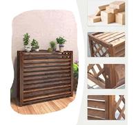 OPOLDBDMAC Louver Air Conditioning Cover Solid Wood Air Conditioner Outer Rack For Hide Air Conditioner，Outdoor Decorative Radiator Cover Easy To Assemble(Louvers,X-Large)