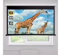 OPOLDBDMAC Manual Projection Screen 60inch Projector Screen With Auto Lock, Retractable Rising Movie Projector Screen For Theater Home Backyard Bar Movie Night(Black horizontal bar,60inch16:9)