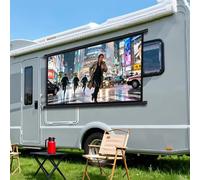 OPOLDBDMAC Motorhome Projector Screen Pull Down Wrinkle-Free Screen, Hangable HD Projection White Screen, Home Theater Video Screen Wall Mountable(Black,60inch4:3)