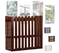 OPOLDBDMAC Outdoor Air Conditioner Cover, Solid Wood Outdoor Unit Fence, Heat Pump Privacy Screen, Grille Shelf Shade Decorative Flower Stands, Easy Installation(Brown,47*23*41in/120*60*105cm)