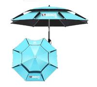 OPOLDBDMAC Outdoor Fishing Umbrella Tiltable 6.5/7/8/8.5ft Sunshade Rain Proof Sun Protection Beach Umbrella，Large Sun Umbrella Outdoor Umbrella，Easy To Carry(Lake blue,200cm/6.5ft)