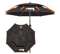 OPOLDBDMAC Outdoor Fishing Umbrella Tiltable 6.5/7/8/8.5ft Sunshade Rain Proof Sun Protection Beach Umbrella，Large Sun Umbrella Outdoor Umbrella，Easy To Carry(Black orange,240cm/8ft)