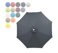 OPOLDBDMAC Patio Umbrella Replacement Canopy 8ft 8 Ribs Market Umbrella Top Cover Cantilever Parasol Canopy Replacement Shade Cloth For Outdoor Garden Backyard Pool-khaki(Gray,2.5m/8ft(8ribs))