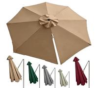 OPOLDBDMAC Round Offset Cantilever Umbrella Canopy 10ft 11.5ft Yard Umbrella Replacement Top, Outdoor Garden Pool Parasol Replacement Fabric Anti-UV Cloth(Khaki,3.5m/11.5ft)